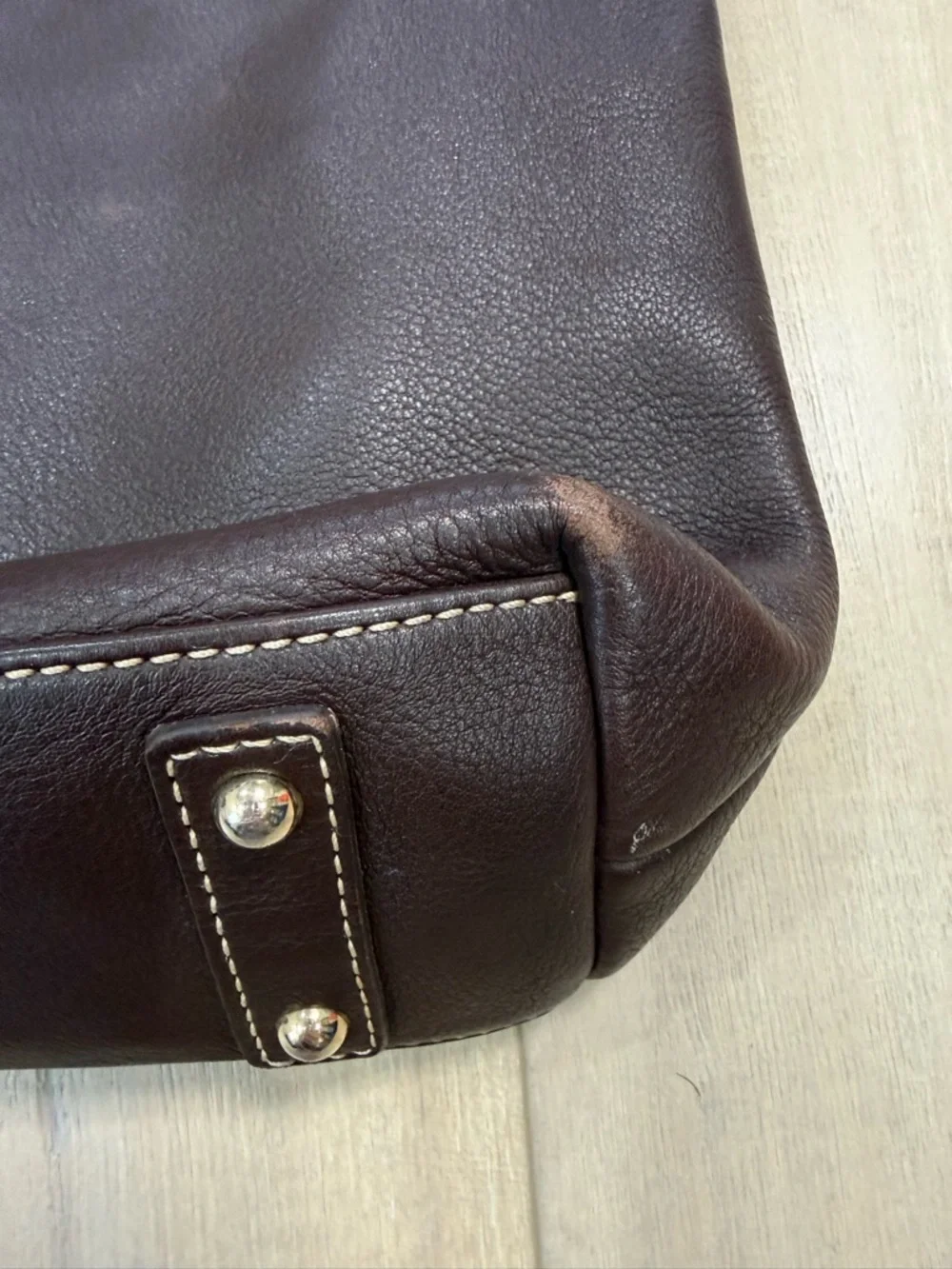 Dooney & Bourke Black Leather Hobo with Tan Strap